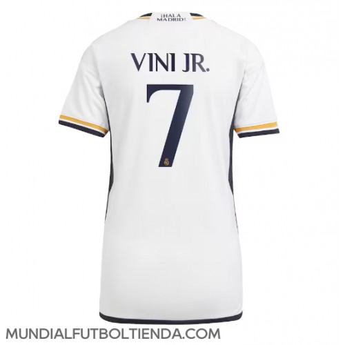 Camiseta Real Madrid Vinicius Junior #7 Primera Equipación Replica 2023-24 para mujer mangas cortas